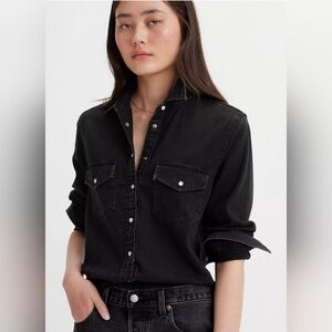Levi's Black Button-Down Denim Shirt